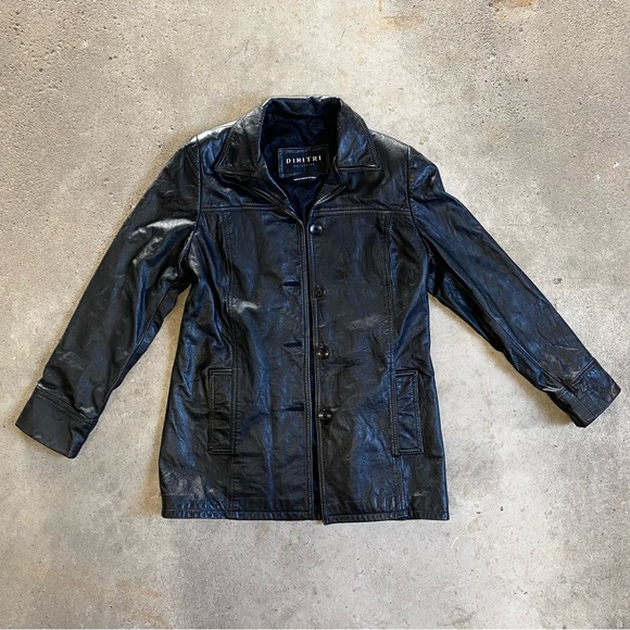Dimitri vintage leather jacket blazer - Picture 1 of 5